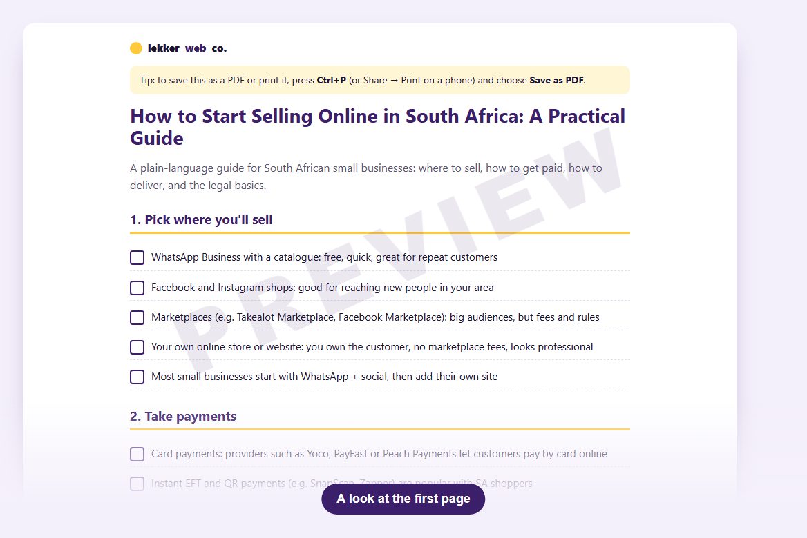 Inside How to Start Selling Online in South Africa: A Practical Guide, preview 1