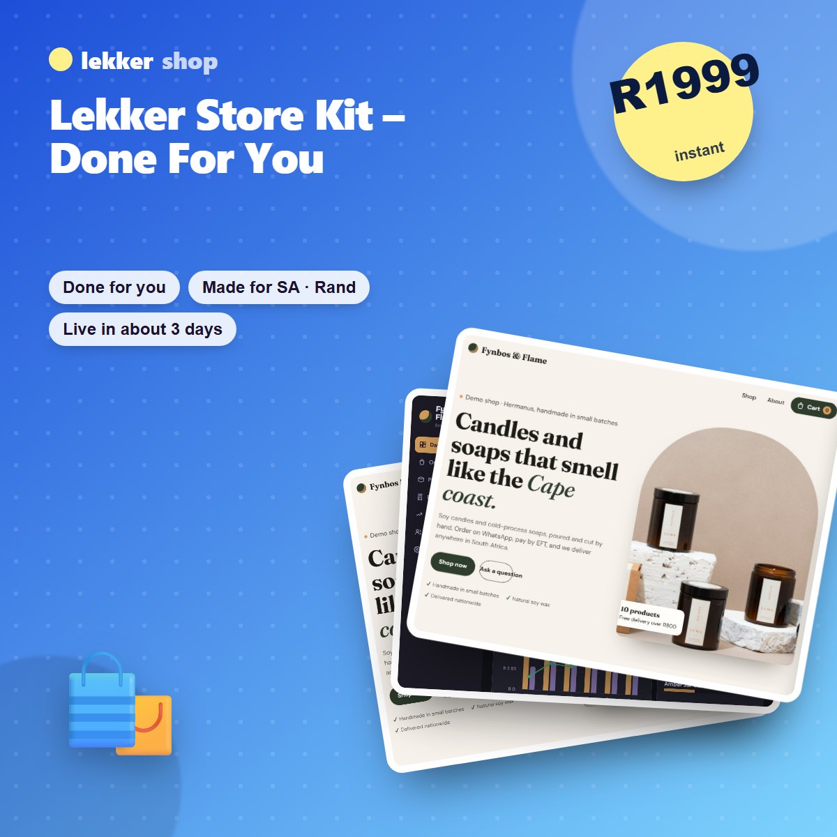 Lekker Store Kit – Done For You (we set it up and host it)