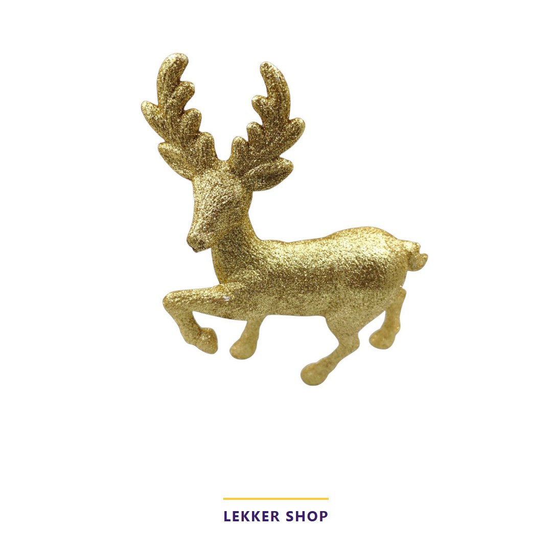 Gold Standing Reindeer Christmas Ornament